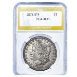 1878 8TF Morgan Silver Dollar PGA XF45