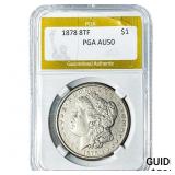 1878 8TF Morgan Silver Dollar PGA AU50