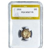 1916 Mercury Silver Dime PGA MS67 FB