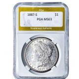 1887-S Morgan Silver Dollar PGA MS63