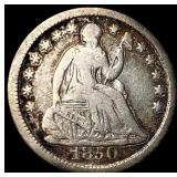 1850 Seated Liberty Half Dime LIGHTLY  CIRCULATED
