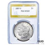1897-S Morgan Silver Dollar PGA MS64
