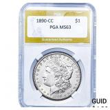 1890-CC Morgan Silver Dollar PGA MS63