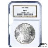 1881-S Morgan Silver Dollar NGC MS65
