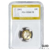 1941 Mercury Silver Dime PGA MS68 FB