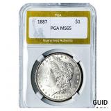 1887 Morgan Silver Dollar PGA MS65