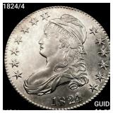 1824/4 Capped Bust Half Dollar UNCIRCULATED +