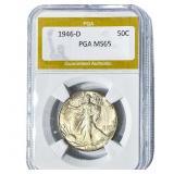 1946-D Walking Liberty Half Dollar PGA MS65