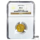 1925-D $2.50 Gold Quarter Eagle NGC MS61