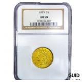 1835 $5 Gold Half Eagle NGC AU58