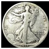 1917-S Silver Walking Liberty Half Dollar  LIGHTL