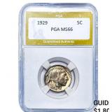 1929 Buffalo Nickel PGA MS66