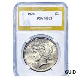1924 Silver Peace Dollar PGA MS63