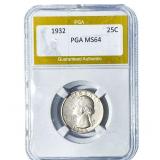 1932 Washington Silver Quarter PGA MS64