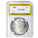 1886 Morgan Silver Dollar PGA MS66