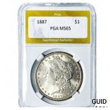 1887 Morgan Silver Dollar PGA MS65
