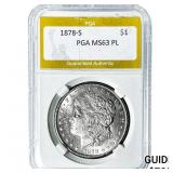 1878-S Morgan Silver Dollar PGA MS63 PL
