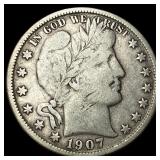 1907-O Silver Barber Half Dollar LIGHTLY  CIRCULA