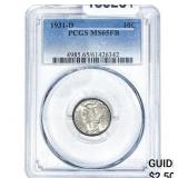 1931-D Mercury Silver Dime PCGS MS66 FB