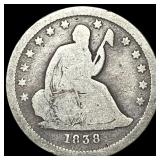 1838 Silver Seated Liberty Quarter NICELY  CIRCUL