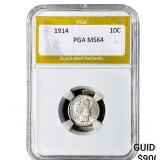 1914 Barber Dime PGA MS64