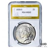 1928-S Silver Peace Dollar PGA MS63