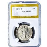 1943-S Walking Liberty Half Dollar PGA MS65