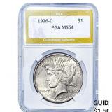 1926-D Silver Peace Dollar PGA MS64