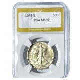 1943-S Walking Liberty Half Dollar PGA MS65+