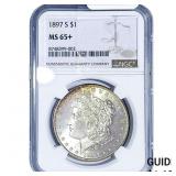 1897-S Morgan Silver Dollar NGC MS65+