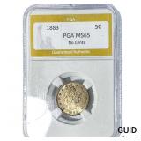1883 Morgan Silver Nickel PGA MS65 No Cents