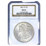 1881-CC Morgan Silver Dollar NGC MS65