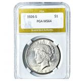 1926-S Silver Peace Dollar PGA MS64