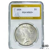 1934 Silver Peace Dollar PGA MS63+