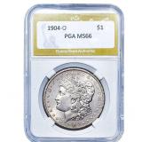 1904-O Morgan Silver Dollar PGA MS66