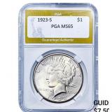1923-S Silver Peace Dollar PGA MS65