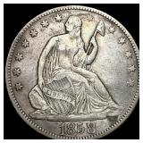 1858 Seated Liberty Half Dollar NEARLY  UNCIRCULA
