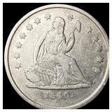 1840-O Silver Seated Liberty Quarter NEARLY  UNCI