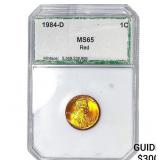 1984-D Wheat Cent PCI MS65 Red