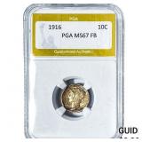 1916 Mercury Silver Dime PGA MS67 FB