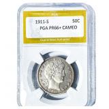 1911-S Barber Half Dollar PGA PR66+ Cameo