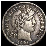 1901 Silver Barber Dime LIGHTLY CIRCULATED