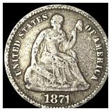 1871 Seated Liberty Half Dime LIGHTLY  CIRCULATED