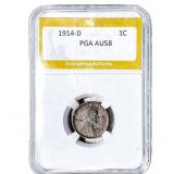 1914-D Wheat Cent PGA AU58