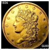 1836 $5 Gold Half Eagle CHOICE AU