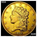 1834 $5 Gold Half Eagle CHOICE AU