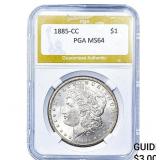 1885-CC Morgan Silver Dollar PGA MS64