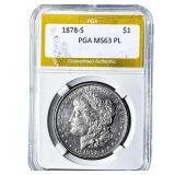 1878-S Morgan Silver Dollar PGA MS63 PL