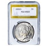 1928-S Silver Peace Dollar PGA MS63