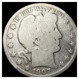 1907-S Silver Barber Half Dollar NICELY  CIRCULAT